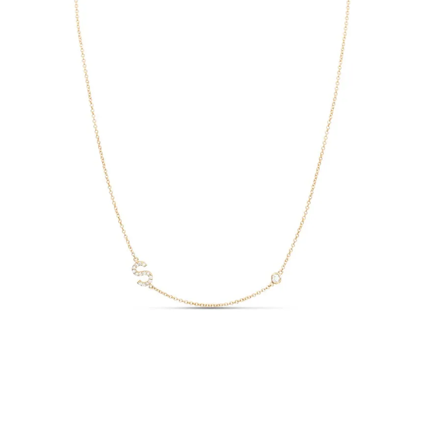 Small Diamond Letter Necklace