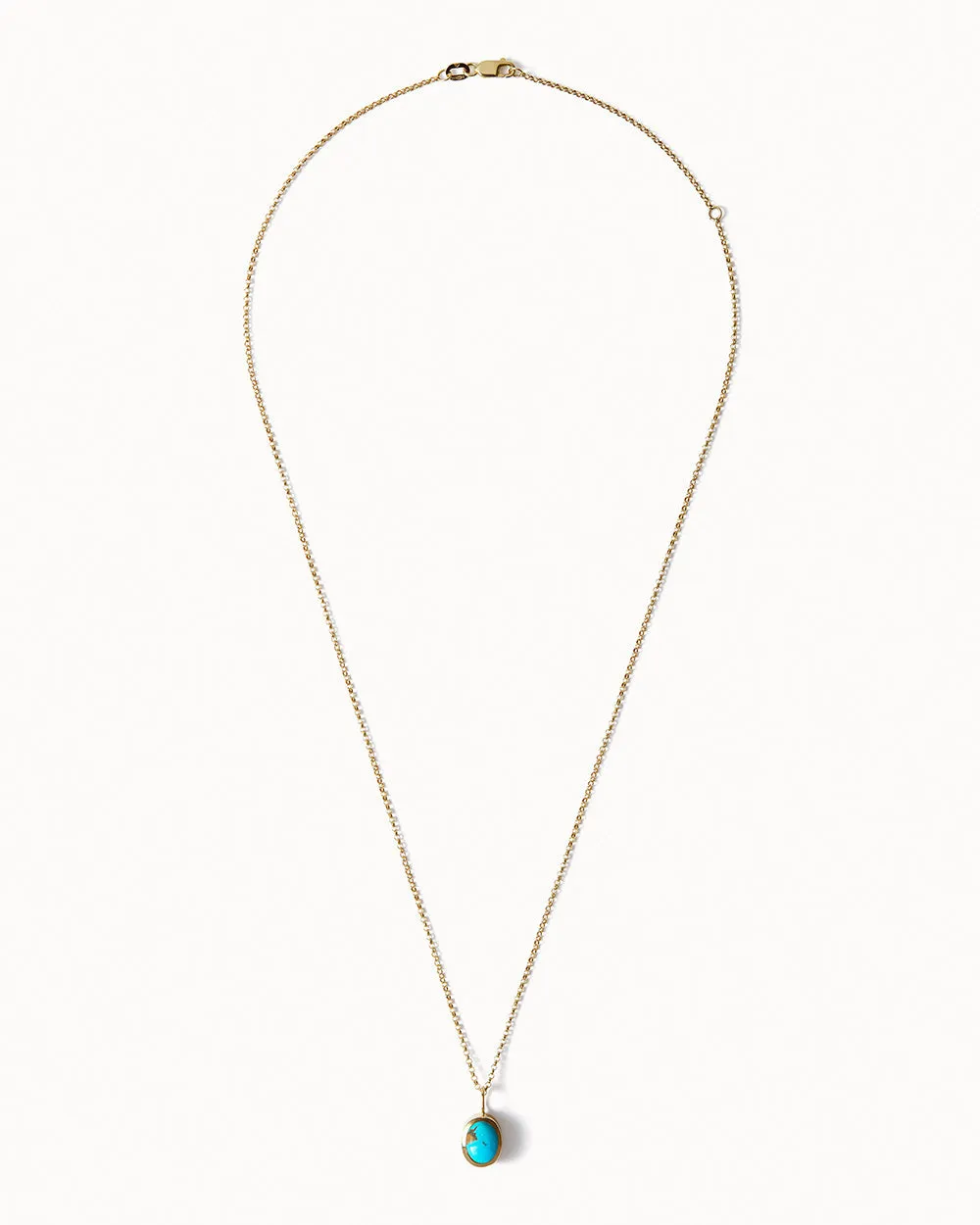 Solid Gold Turquoise Gemstone Necklace