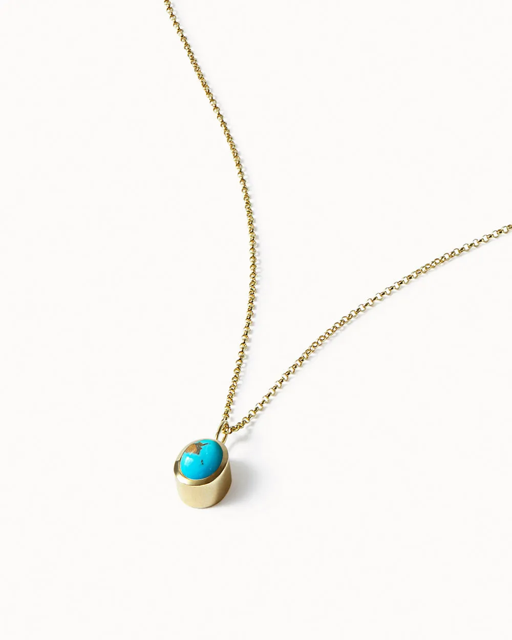 Solid Gold Turquoise Gemstone Necklace