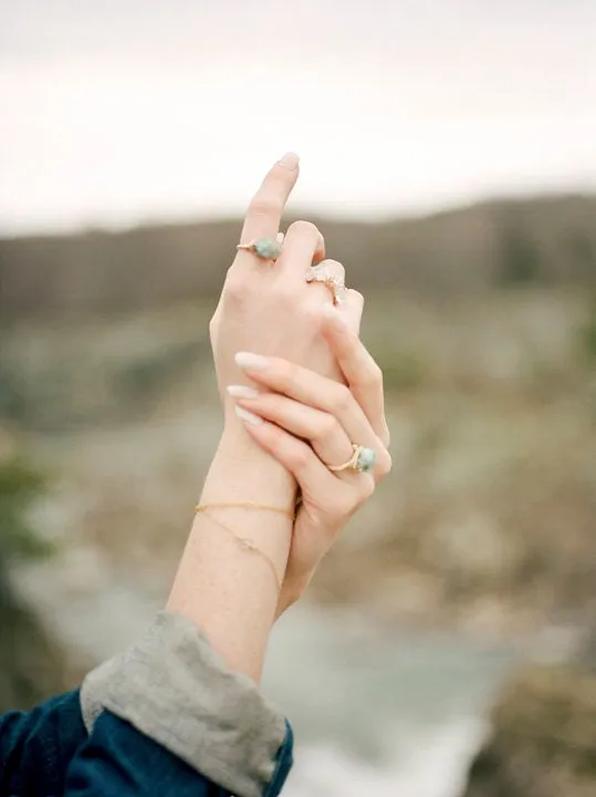 Stackable Wire Wrapped Ring | Herkimer Diamond