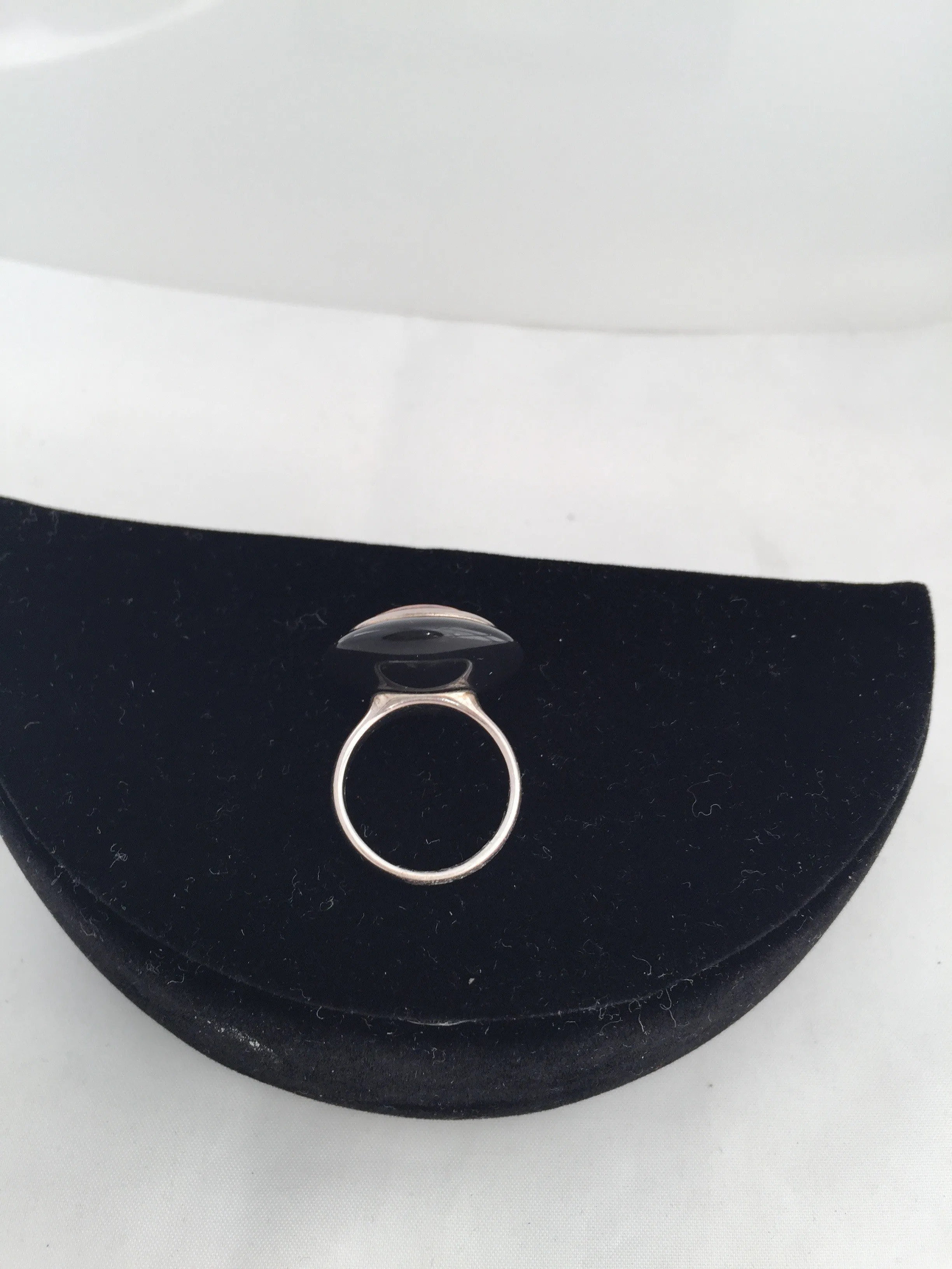 Sterling Silver Ring with Onyx and Amber!