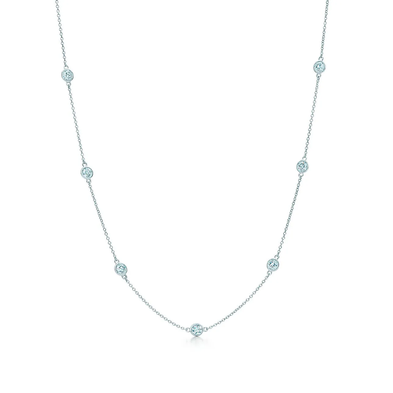 Stunning 4 CTW Moissanite-by-the-Yard Necklace in .925 Sterling Silver, Created Moissanite