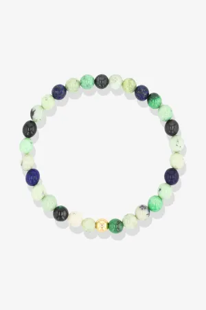 Taurus Green Garnet and Lapis Lazuli Crystal Bracelet with REAL Gold