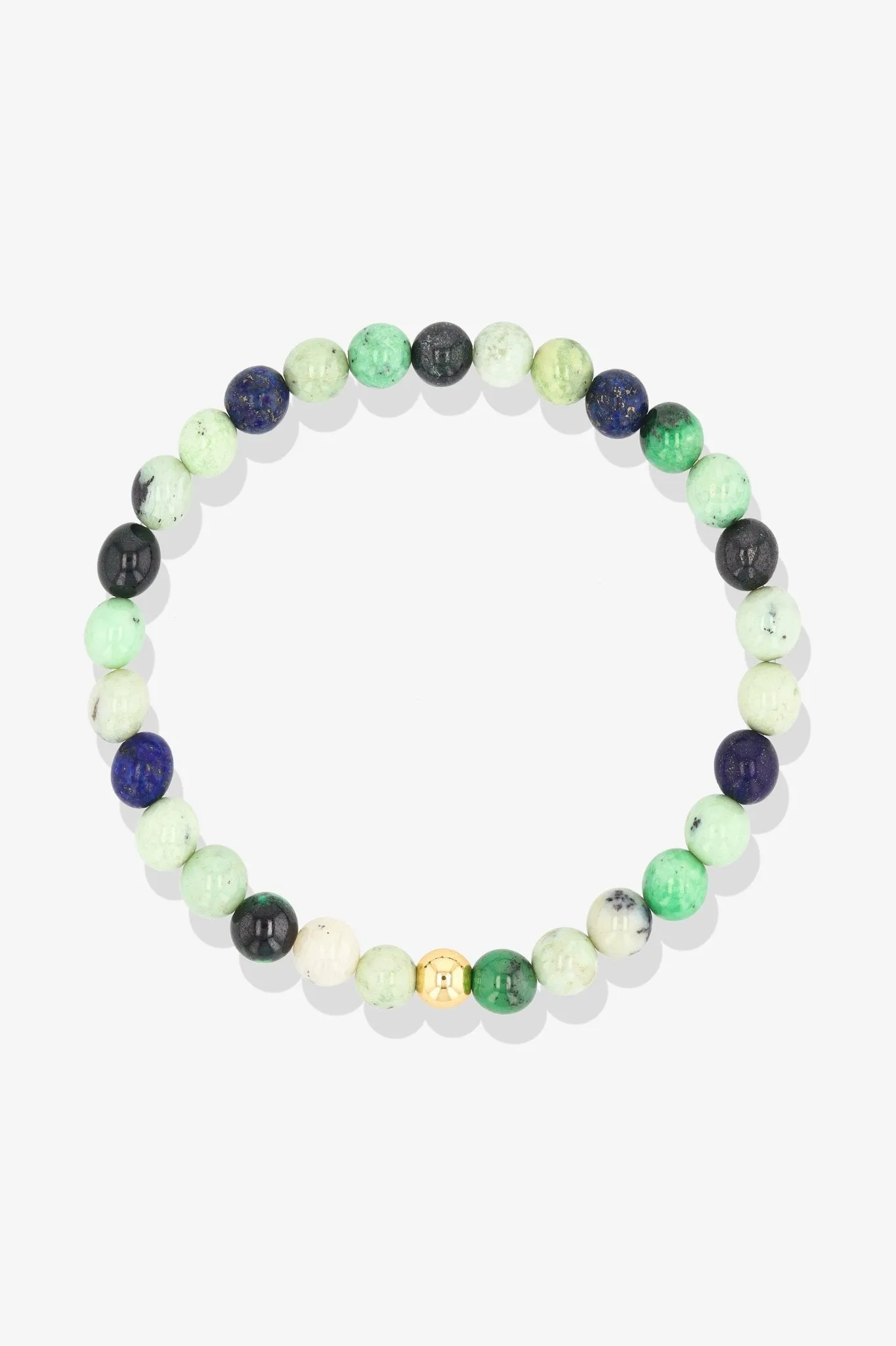 Taurus Green Garnet and Lapis Lazuli Crystal Bracelet with REAL Gold