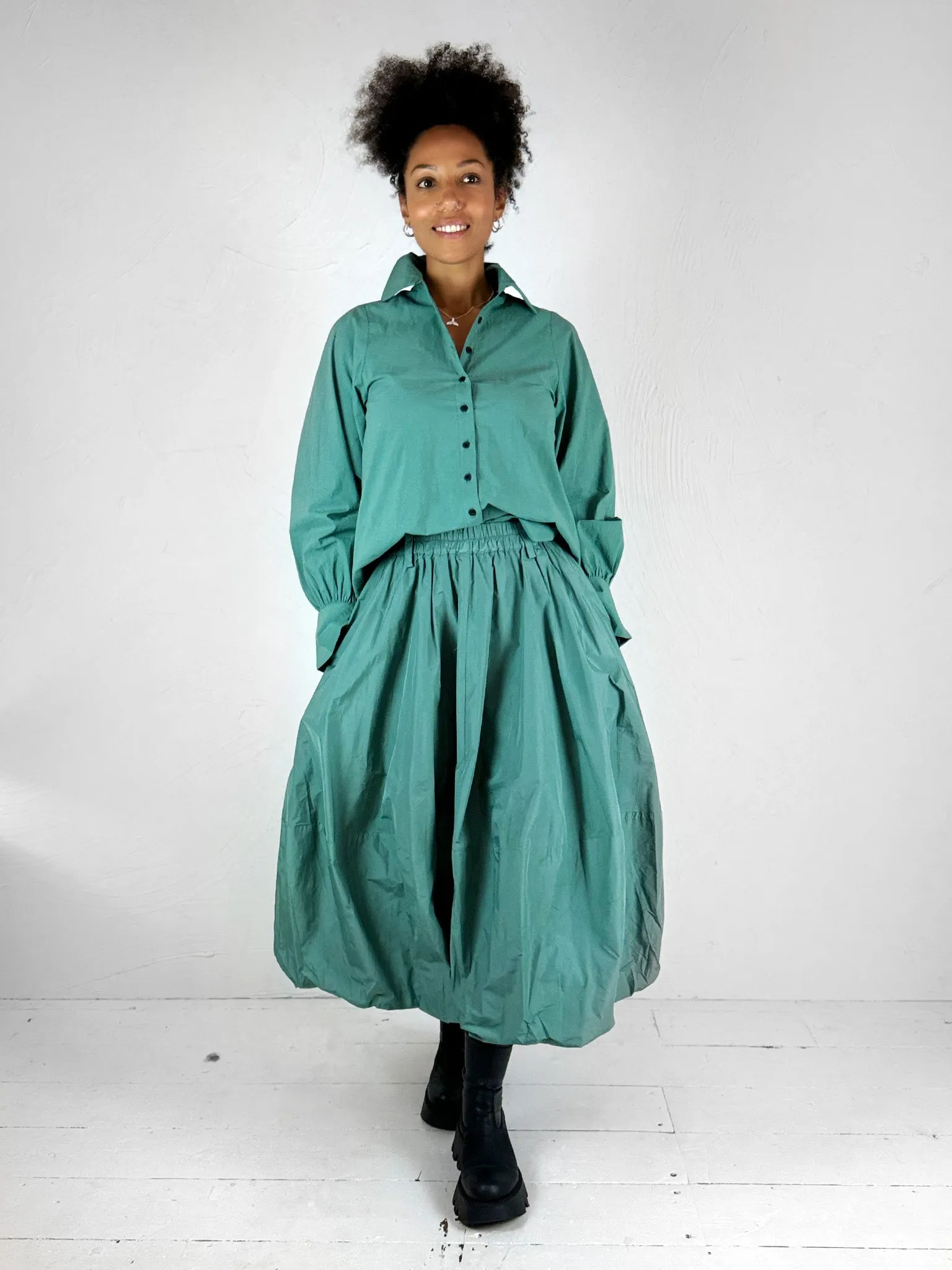 Teal Green Cotton Shirt