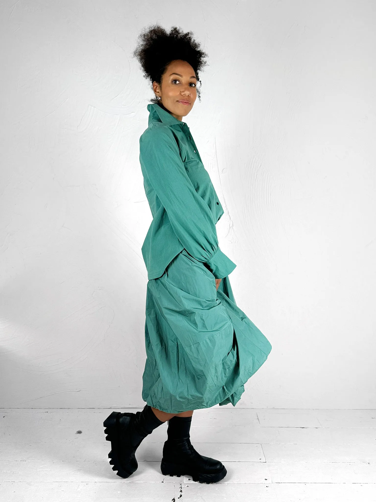 Teal Green Cotton Shirt