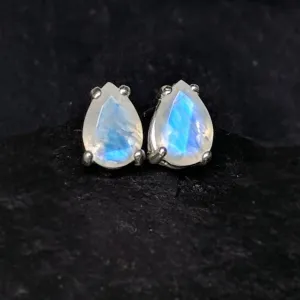 Teardrop Moonstone Stud Earrings