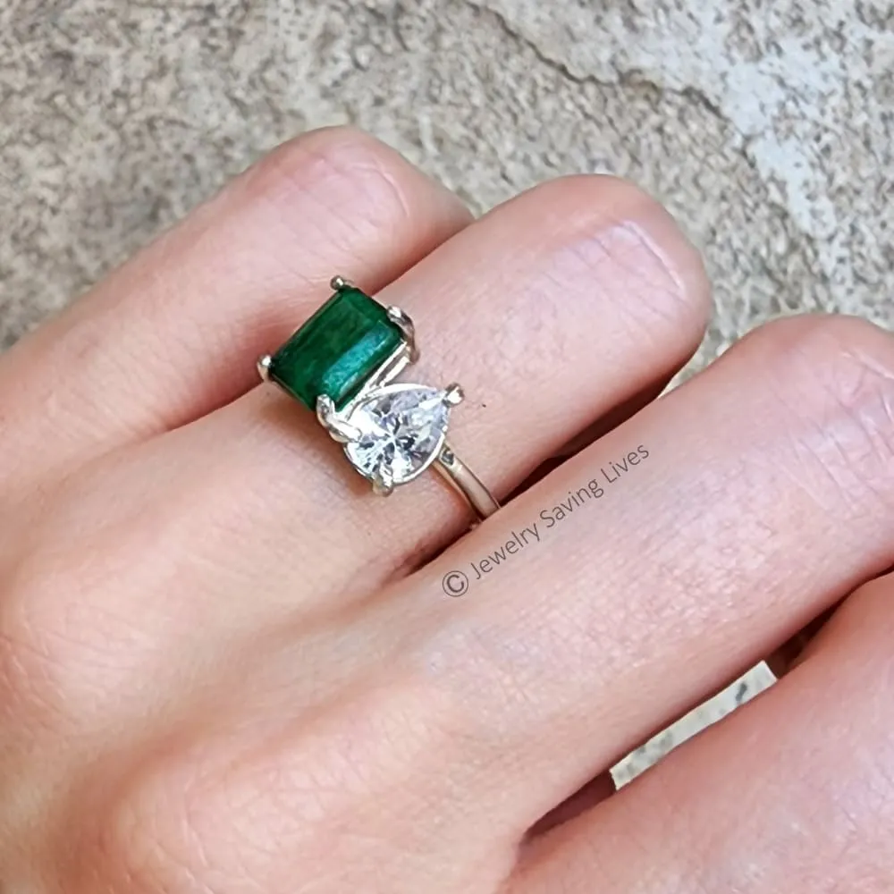 The Aurora - Toi et Moi Emerald and Topaz
