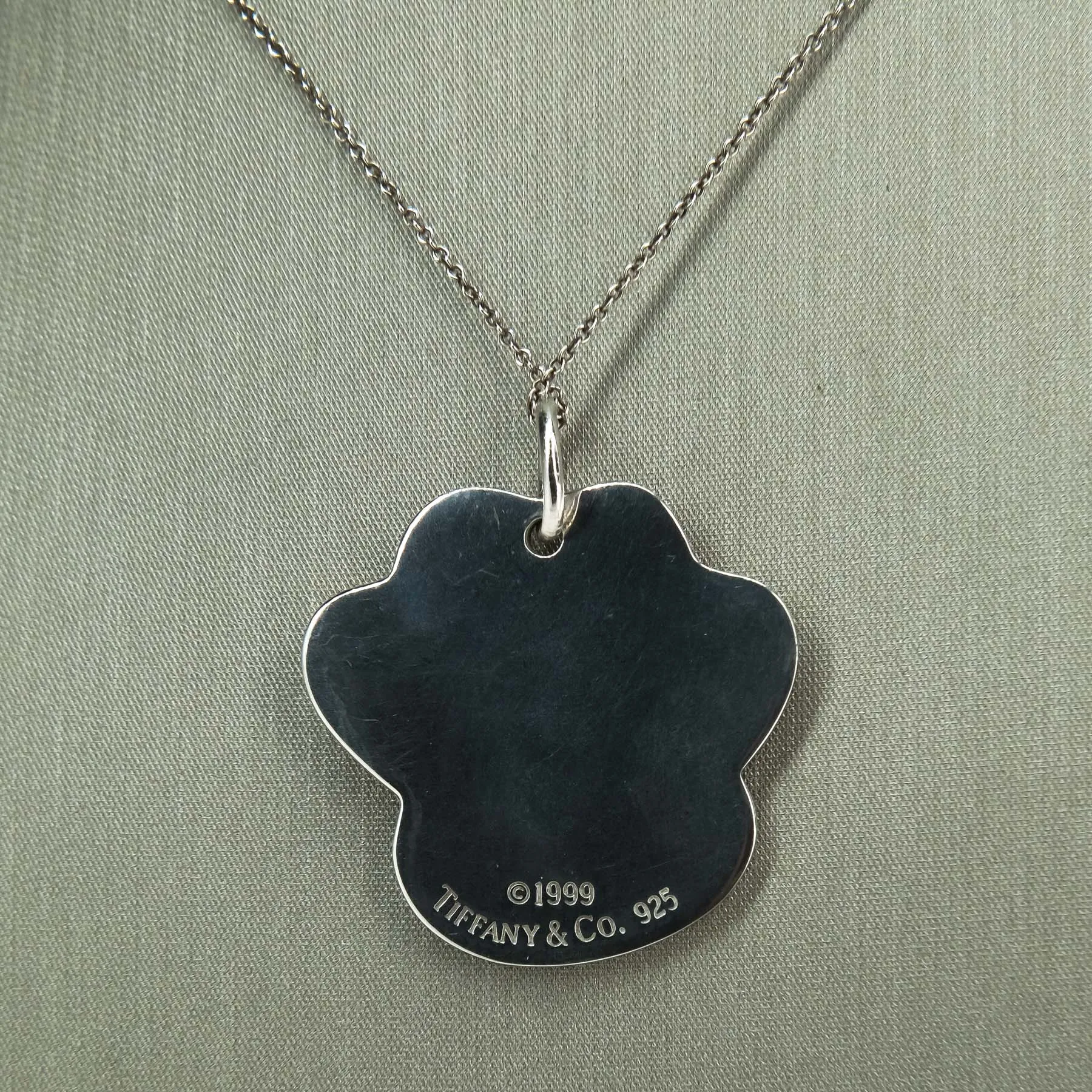 Tiffany & Co. Dog Paw Pendant Necklace in Sterling Silver