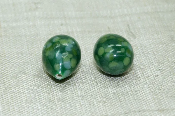 Top-Drill Teardrop Mottled Green