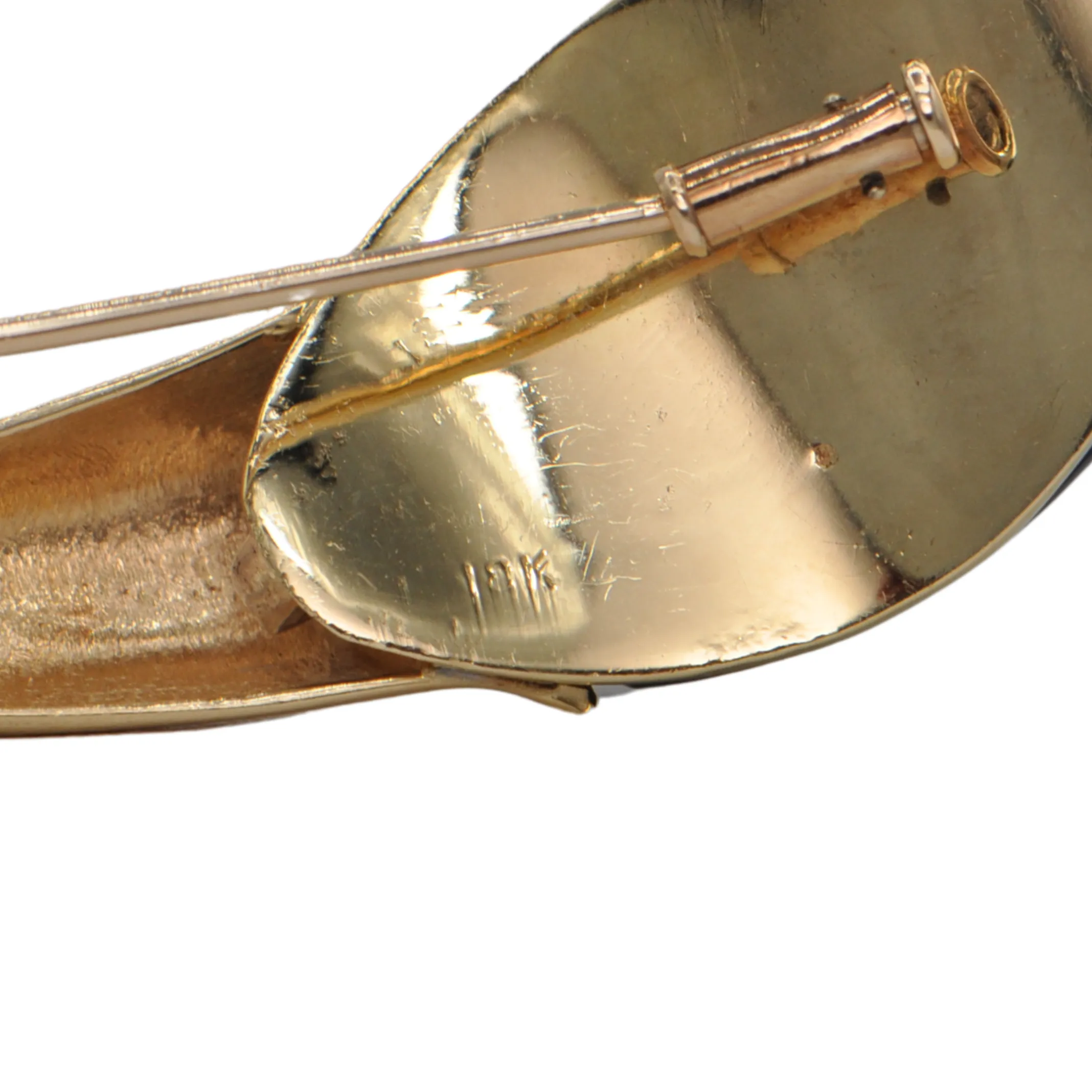 Vintage 'Bellarri' Diamond and Onyx 18K Gold Tulip Bud Brooch
