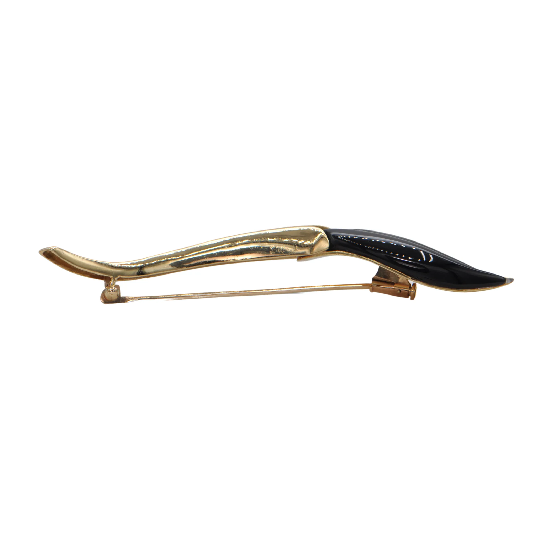 Vintage 'Bellarri' Diamond and Onyx 18K Gold Tulip Bud Brooch