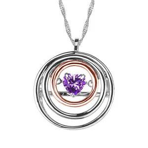White and Rose Gold Amethyst Pendant