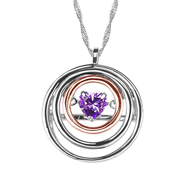 White and Rose Gold Amethyst Pendant