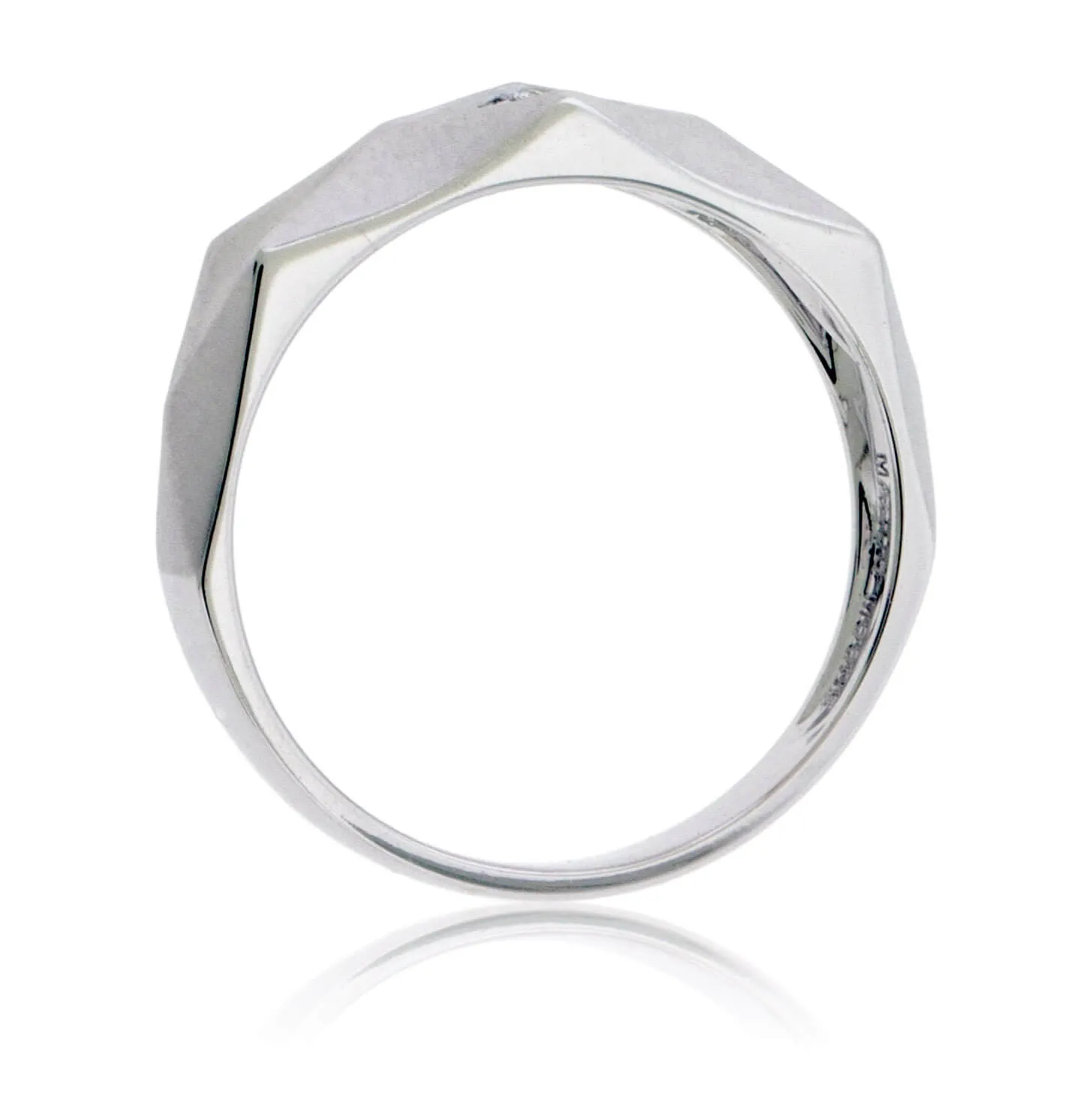 White Gold Geometric Style Diamond Band